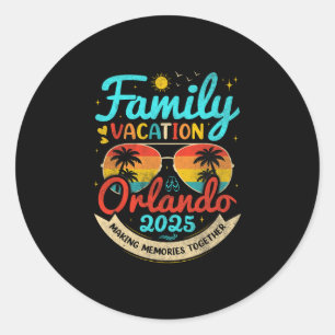 Vintage Family Vacation Orlando Beach 2025 Florida Classic Round Sticker