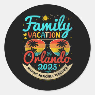 Vintage Family Vacation Orlando Beach 2025 Florida Classic Round Sticker