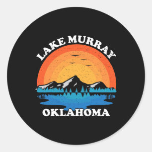 Vintage Family Vacation Retro Oklahoma Lake Murray Classic Round Sticker