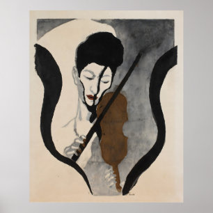 Vintage Famous Art Violisnist Poster