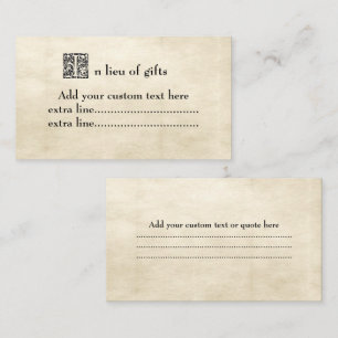 Vintage Fancy Storybook Font Parchement look Enclosure Card