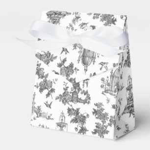 Vintage Fantastic Fountains and Trees Toile-B & W Favour Box