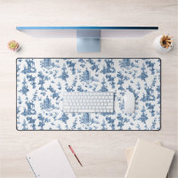 Vintage Fantastic Fountains and Trees Toile-Blue