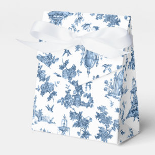 Vintage Fantastic Fountains and Trees Toile-Blue Favour Box