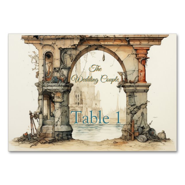 Vintage Fantasy Art Table Number (Front)