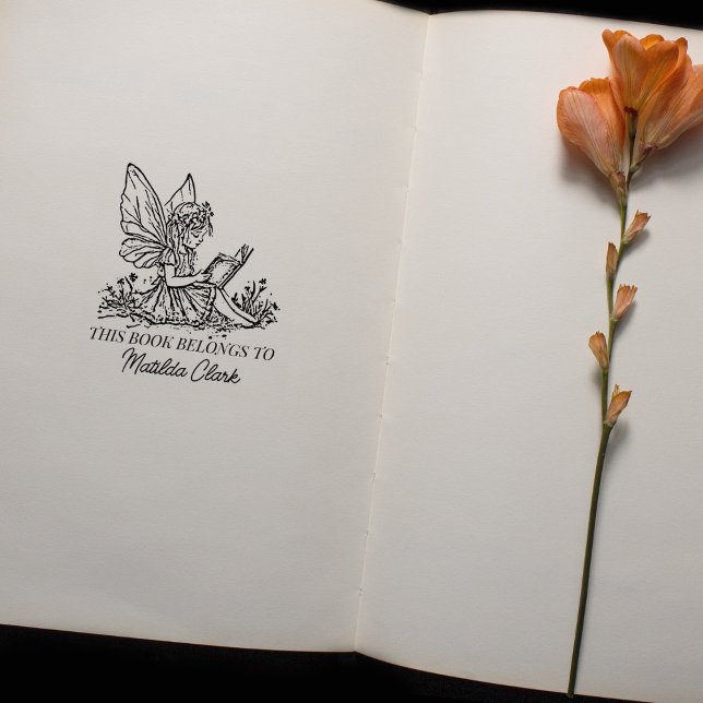 Vintage Fantasy Fairy Bookplate Rubber Stamp (Creator Uploaded)