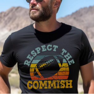 Vintage Fantasy Football Respect the Commish FFL T-Shirt