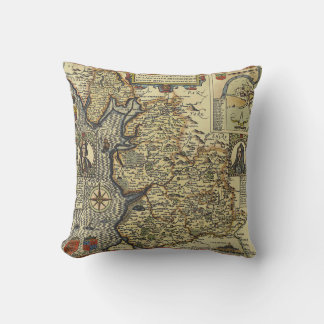 Vintage Fantasy Map Explorer Pillow
