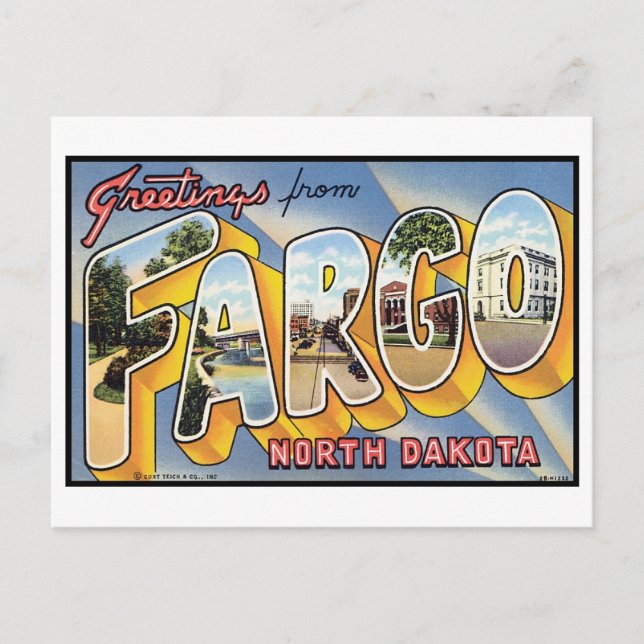 Vintage Fargo, North Dakota Postcard (Front)