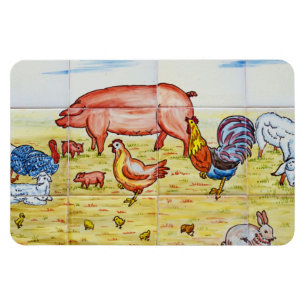 Vintage farm animal rustic cute magnet
