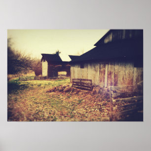 Vintage Farm Barns Poster