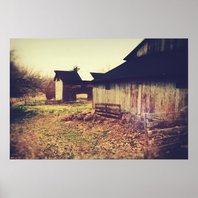 Vintage Farm Barns Poster (Front)