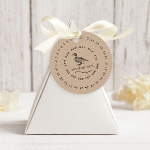 Vintage Farm Encircled Date Egg Carton Favour Tags
