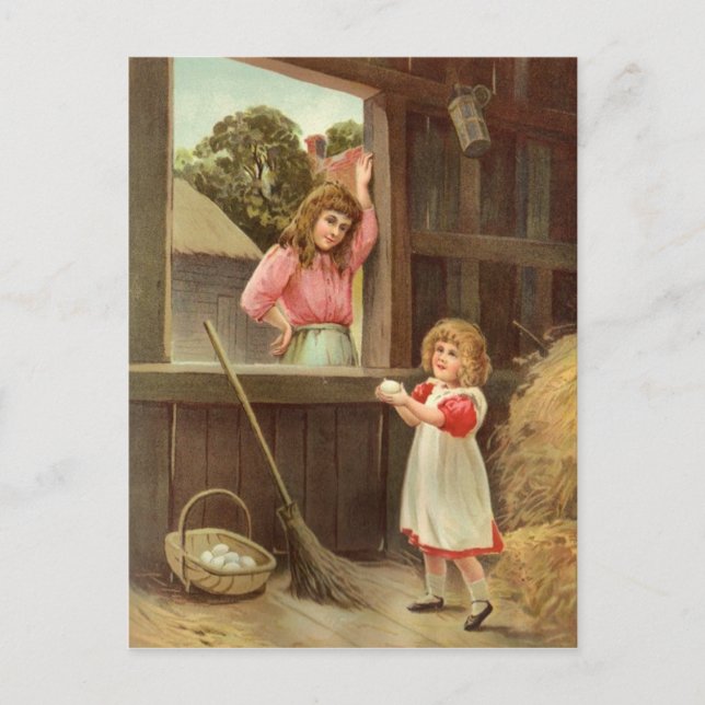 Vintage Farm Family Postcard (Front)