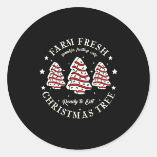 Vintage Farm Fresh Christmas Tree Cookies Holiday  Classic Round Sticker