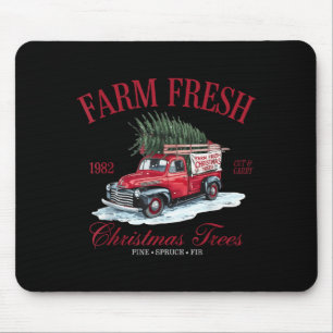 Vintage Farm Fresh Christmas Trees Farmhouse Ckup  Mouse Pad