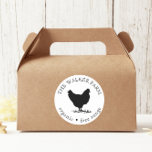 Vintage Farm Fresh Eggs Classic Round Sticker<br><div class="desc">Upgrade your homestead or family farm with this classic round sticker with a vintage chicken illustration. Customise with your own family name and be sure to check out our store for more items from this collection and choose between different colours that suit your needs.</div>