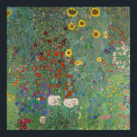 Vintage Farm Garden With Sunflowers, Gustav Klimt Poster<br><div class="desc">An awesome vintage farm garden with sunflowers wall decor print,  rustic poster. Retro style poster featuring a garden with sunflowers print on a light green background.</div>