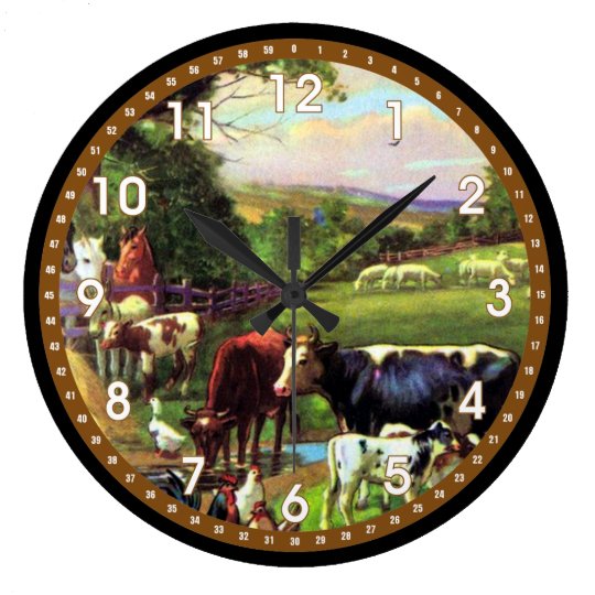 Vintage Farm Large Clock