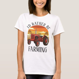 Vintage Farm Life Tractor Sunset T-Shirt