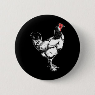 Vintage Farm Rooster Minimalist Chicken Design _3 6 Cm Round Badge