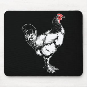 Vintage Farm Rooster Minimalist Chicken Design _4 Mouse Pad