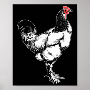 Vintage Farm Rooster Minimalist Chicken Design _4 Poster
