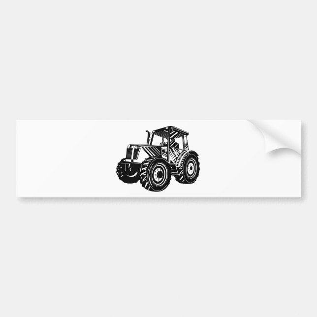 vintage farm tractor retro style bumper sticker (Front)