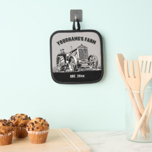 Vintage Farm Tractor Template Pot Holder