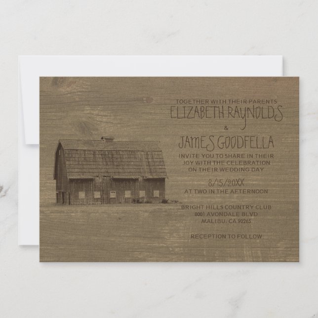 Vintage Farm Wedding Invitations (Front)