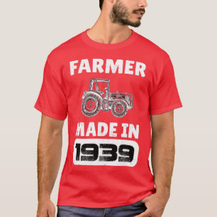 Vintage Farmer Born In 1939 84 Years Old Fathers D T-Shirt