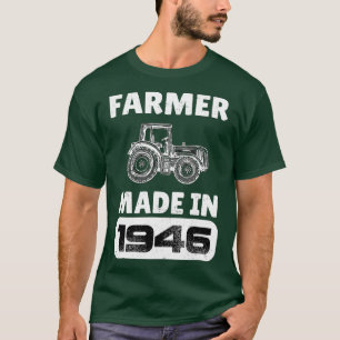 Vintage Farmer Born In 1946 77 Years Old Fathers D T-Shirt
