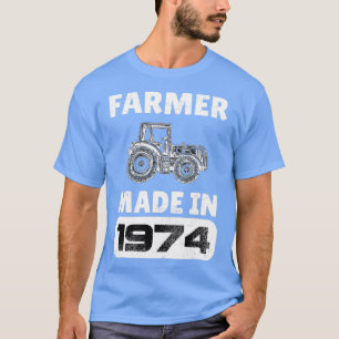 Vintage Farmer Born In 1974 49 Years Old Fathers D T-Shirt