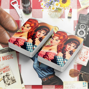 Vintage Farmer Girl Pin-ups Playing Cards