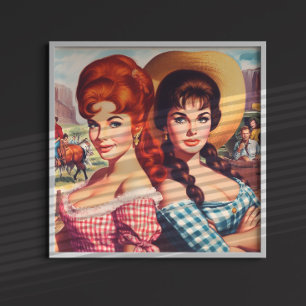 Vintage Farmer Girl Pin-ups Poster