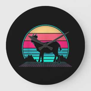 Vintage Farmer Goat Gift Large Clock