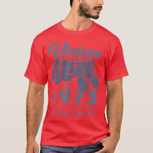 Vintage Farmer Tractor established 1973 49th Birth T-Shirt