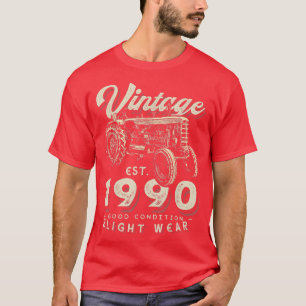 Vintage Farmer Tractor established 1990 32nd Birth T-Shirt