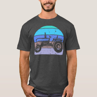 Vintage Farmer Tractor Retro Farmer Tractor Silhou T-Shirt