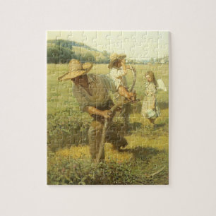 Vintage Farmers, Back to the Farm by NC Wyeth Jigsaw Puzzle