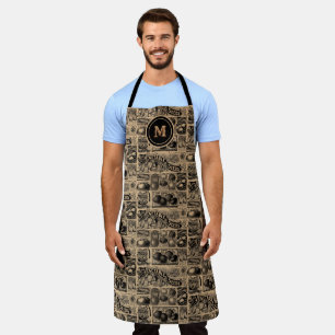 Vintage Farmers Market Vegetable Garden Pattern Apron
