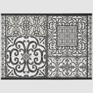 Vintage Farmhouse Black White Furniture Decoupage Tissue Paper