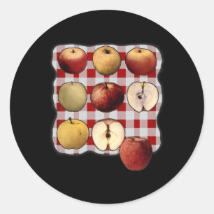 Vintage Farmhouse Botanical Apple Fall Autumn Cott Classic Round Sticker