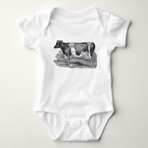 Vintage Farmhouse Cow Baby Bodysuit