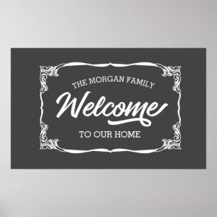 vintage farmhouse family welcome poster