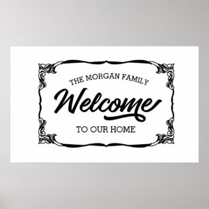 vintage farmhouse family welcome poster