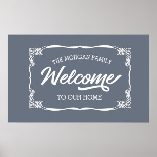 vintage farmhouse family welcome poster