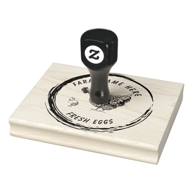Vintage Farmhouse Hen | Eggs Family Rubber Stamp (Stamp)