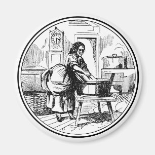 Vintage Farmhouse Laundry Room Illustration White Magnet