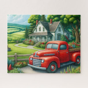 Vintage Farmhouse Truck Jigsaw Puzzle